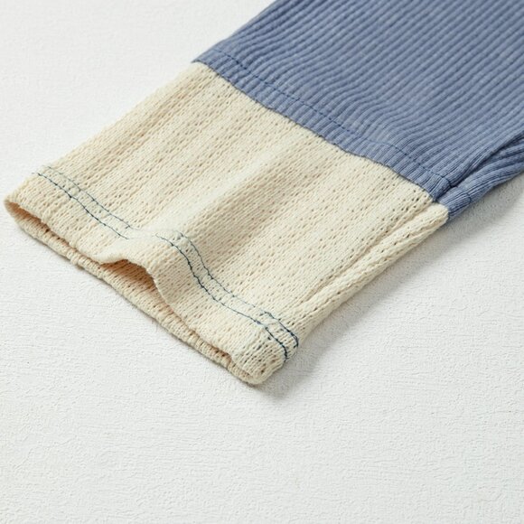 B293 Colorblock Patchwork Star Long Sleeve Top - Picture 6 of 6